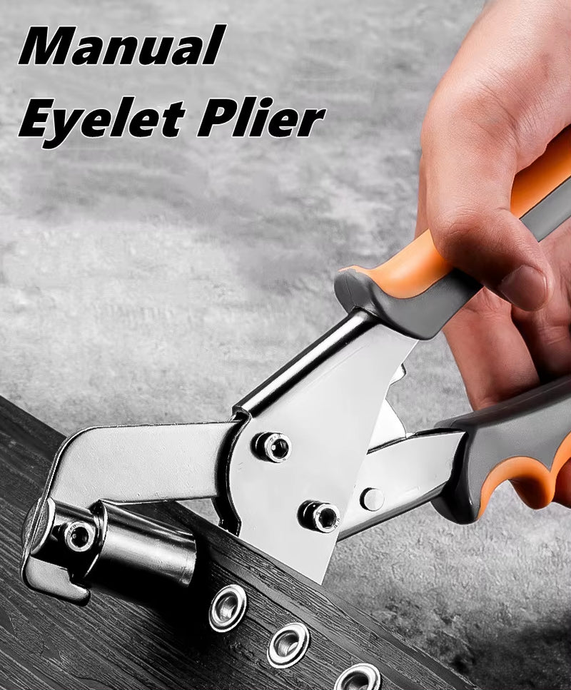 6Mm / 10Mm Eyelet Pliers Kit Tools Portable Hand Press Metal Grommet Hole Punch Plier for Leather Canvas Clothing DIY Tarp Ring