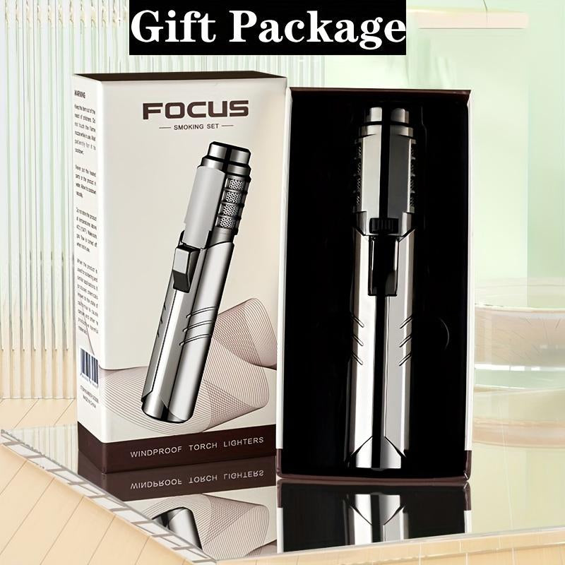 Powerful 1800° High Temperature Metal Spray Gun Butane Gas Lighter - Windproof, Blue, and Portable with Adjustable Flame Control for Outdoor Welding, Camping, and BBQ - Gift Box Packaging Included (Without Butane Gas)