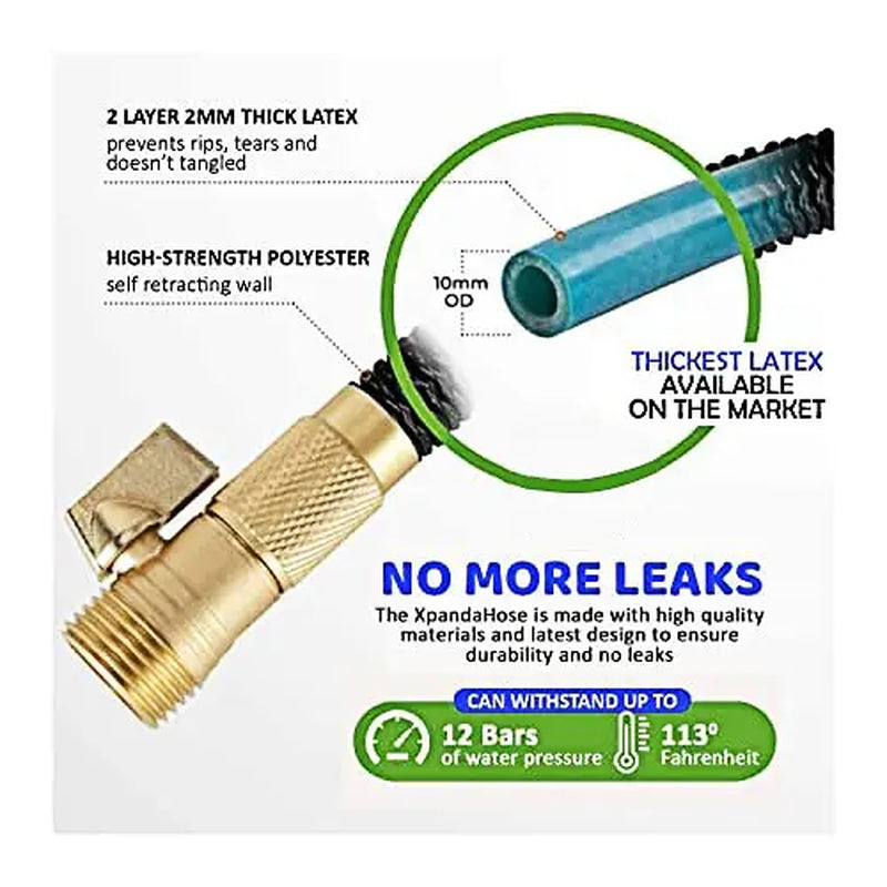【Spotlight Day】100、75、50Ft Expandable Garden Hose,Heavy Duty Superior Strength,4 -Layer Durable Collapsible Latex Core,Extra Strong Brass Connectors ,Lightweight Flexible Water Hose