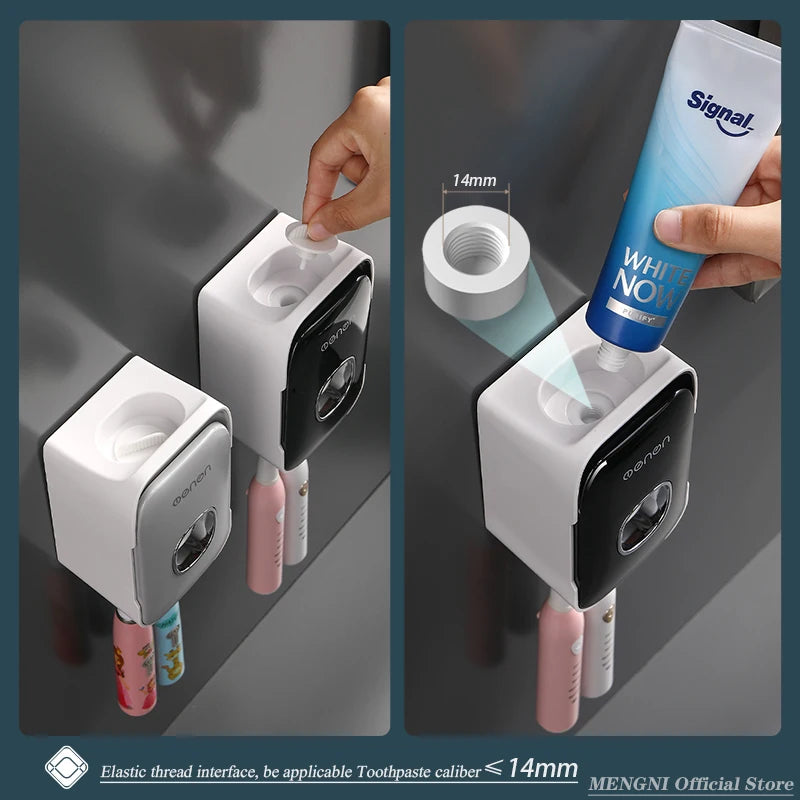 MENGNI distributeur automatique de dentifrice mural salle de bain presse-dentifrice sans poinçon porte-brosse à dents support salle de bain Acces