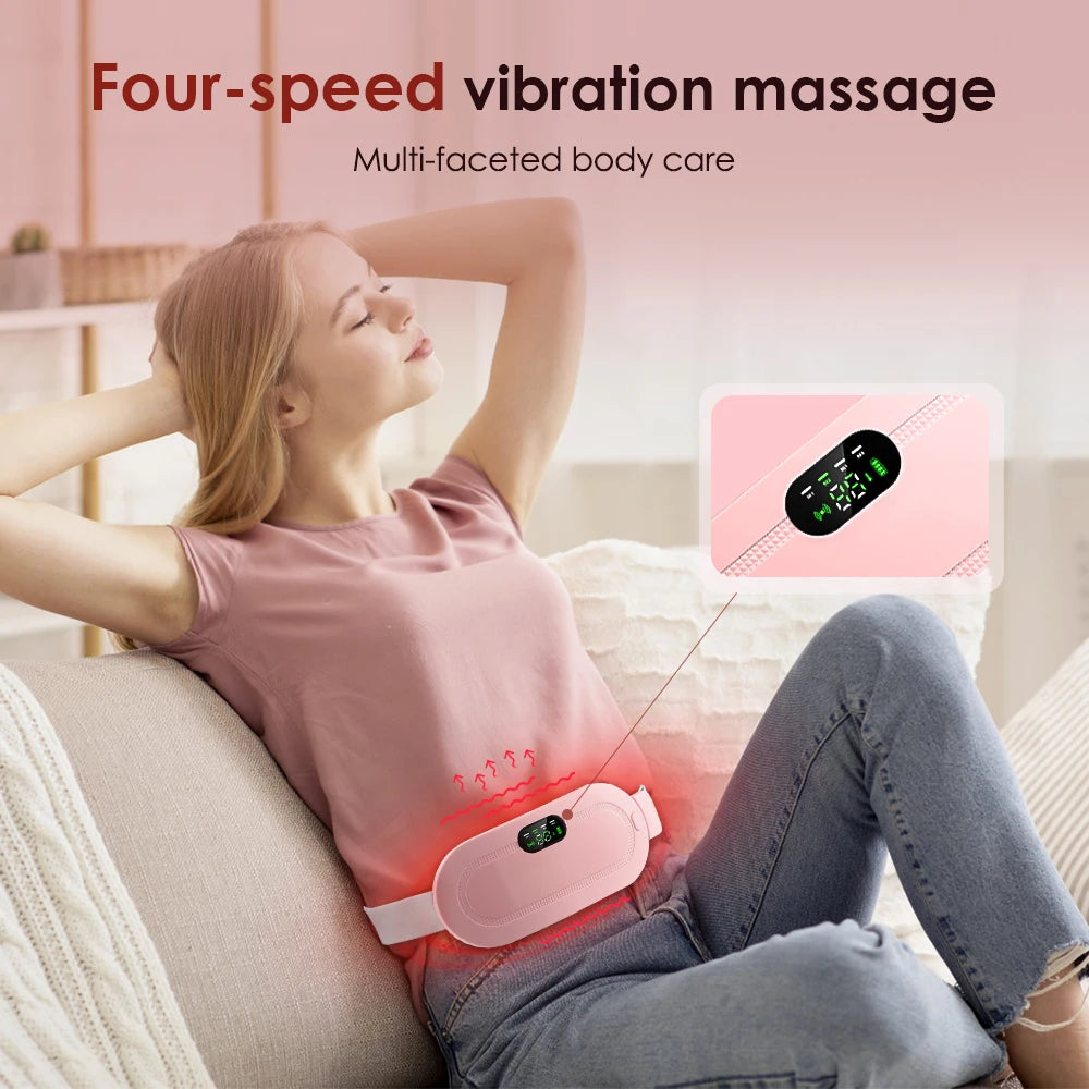 Ceinture chauffante USB pour utérus, soulagement des douleurs menstruelles, abdomen, ventre, dos, taille, chauffage infrarouge, compresse chaude, massage par vibrations
