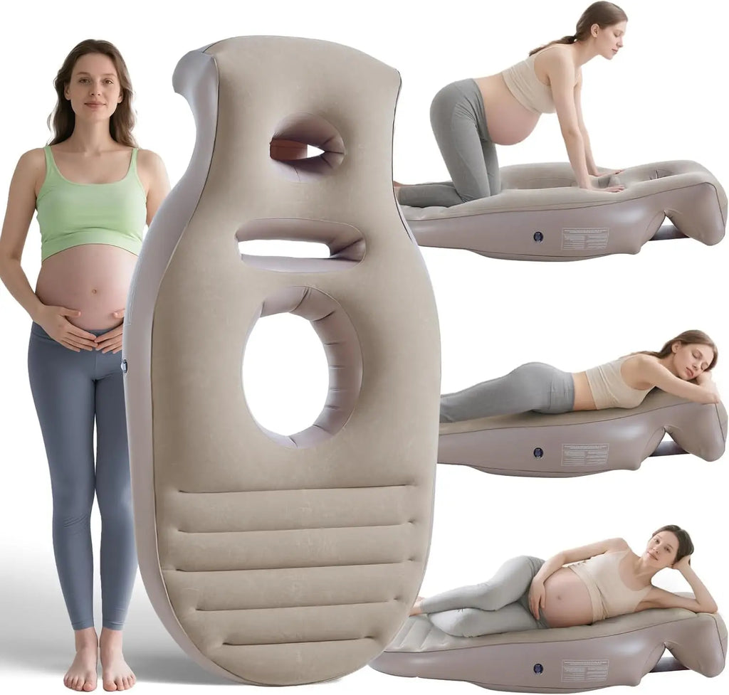 Inflatable Full Body Pregnancy Pillow, Maternity Airbed with Belly Hole for Comfort, Prone Sleeping Support for Pregnant Women