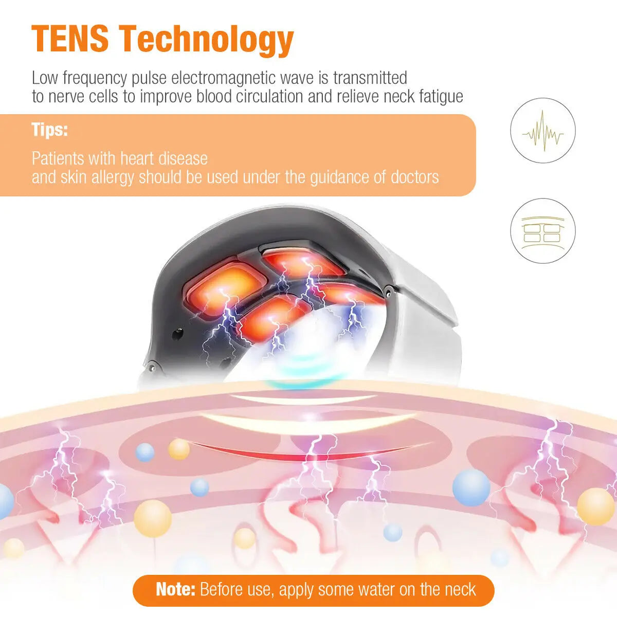 Masseur électrique à impulsions pour le cou et les épaules, pétrissage à 4 têtes