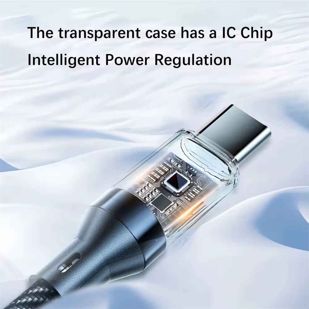 NNBILI New 120W LED Digital Display Quick Charge USB Type C Cable for OPPO VIVO Huawei Fast Charging Data Cord